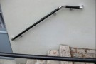 Alurohr in Eiche Schokolade mit normgerechtem Wandabschlussbogen und Beschl&auml;gen aus Edelstahl